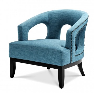 Fauteuil adam albin turquoise eichholz