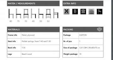 Fauteuil london technische info