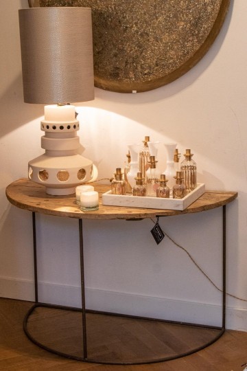 Half rond hout tafeltje