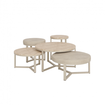 Salontafel houten top met champagne frame