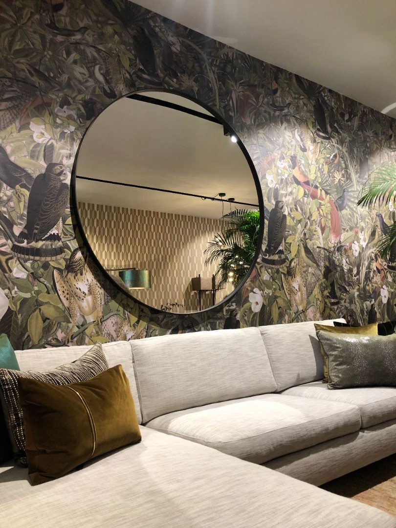 Groene achtergrond Janice Onderhoudbaar Ronde spiegel 150 - Overige Woondecoratie - Stoop Furniture